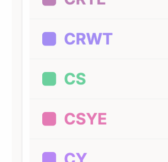 Color-coded courses